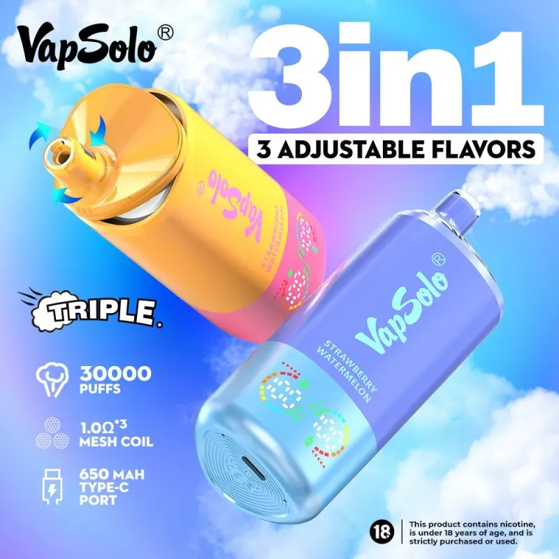 Revizyon Vapsolo Triple 30000 Puffs: Yon Onèt, Done-Apteye gade nan yon Vape ...