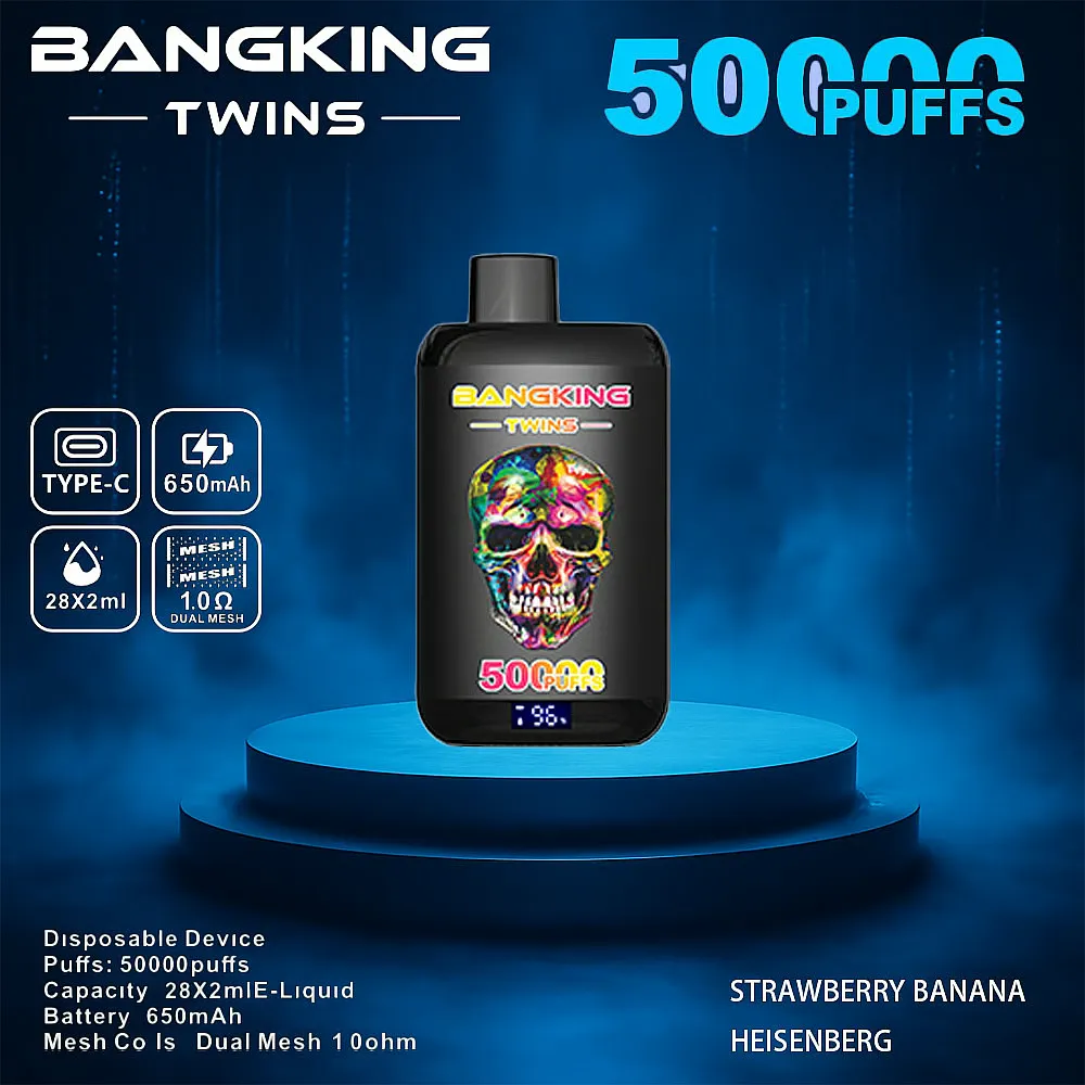 Bang King 50000 Puffs 50K Twin 2-in-1 Smart Screen Vape jetab
