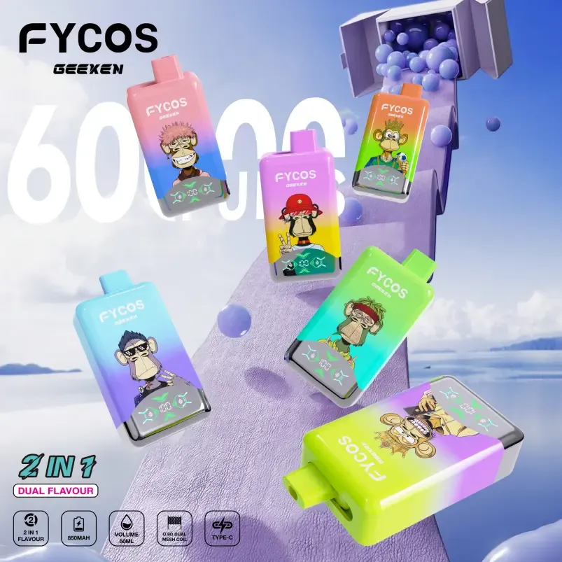 Fycos 60K 60000 Puffs Geeken 2 nan 1 Wholesale Vape jetab